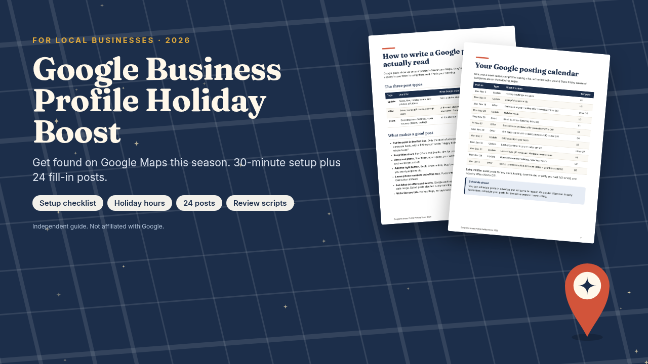Google Business Profile Holiday Boost cover